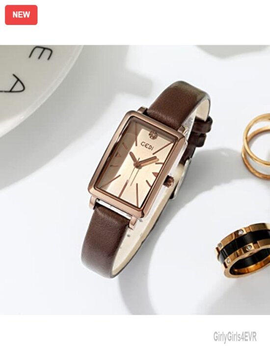 Mini Ultra Thin Square Quartz Watch with Leather Strap 30M Water Resistant main image 4